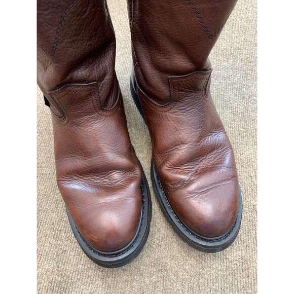 Justin Boots Mens 12 Leather Screwdriver Light Work Brown Pull-On WK4905 - Picture 3 of 7